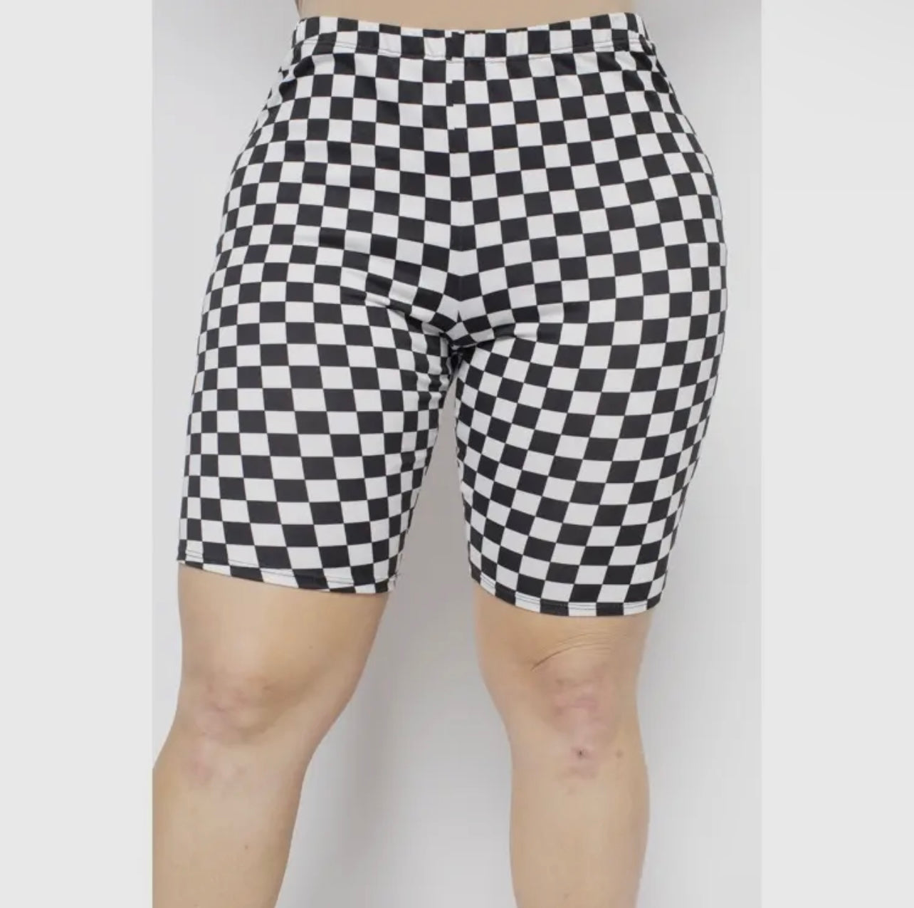 Checker biker shorts